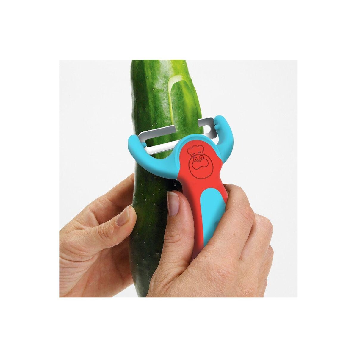 CHEFCLUB Couteau éplucheur Kids bleu et rouge