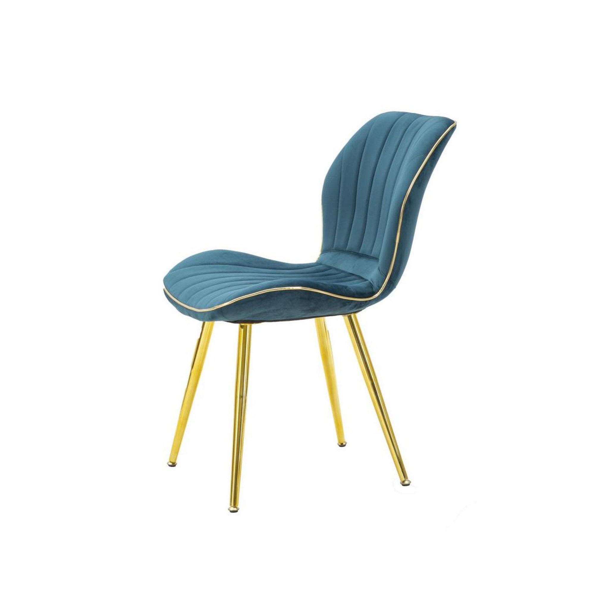 Voir la diapositive 4 : Paris Prix Lot de 2 chaises en tissu  paris  77cm bleu & or