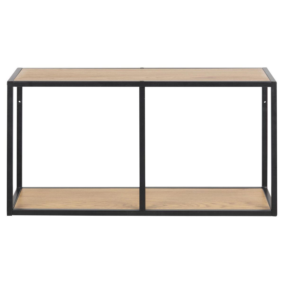 TOILINUX Etagère horizontale ajourée 1 niveau en MDF et métal - Noir et Beige