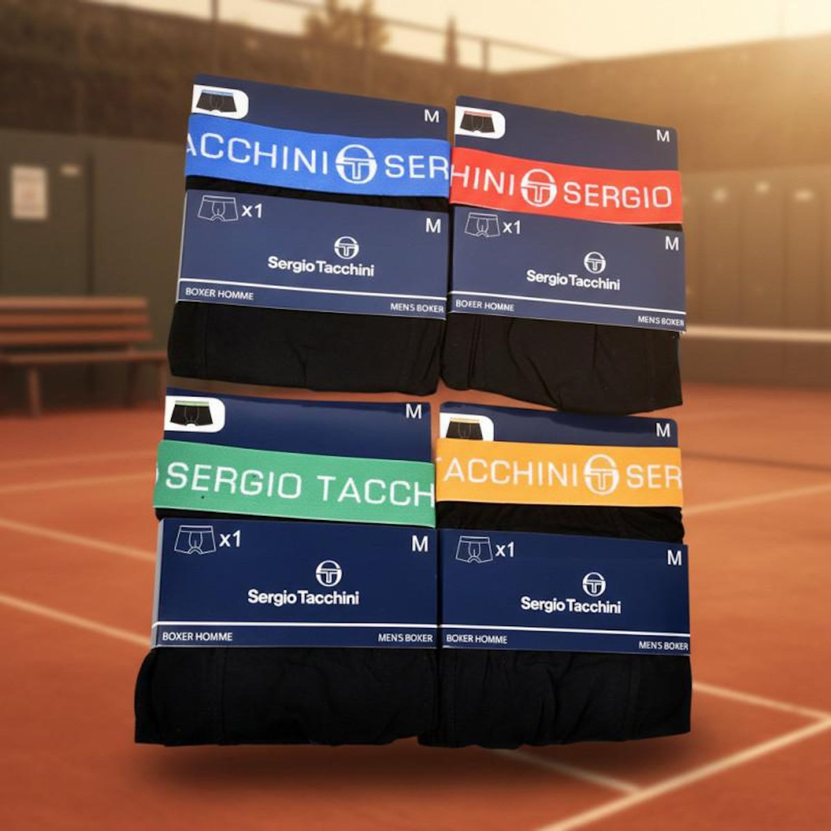 SERGIO TACCHINI Sergio Tacchini Pack de Boxers Homme Lot de 4