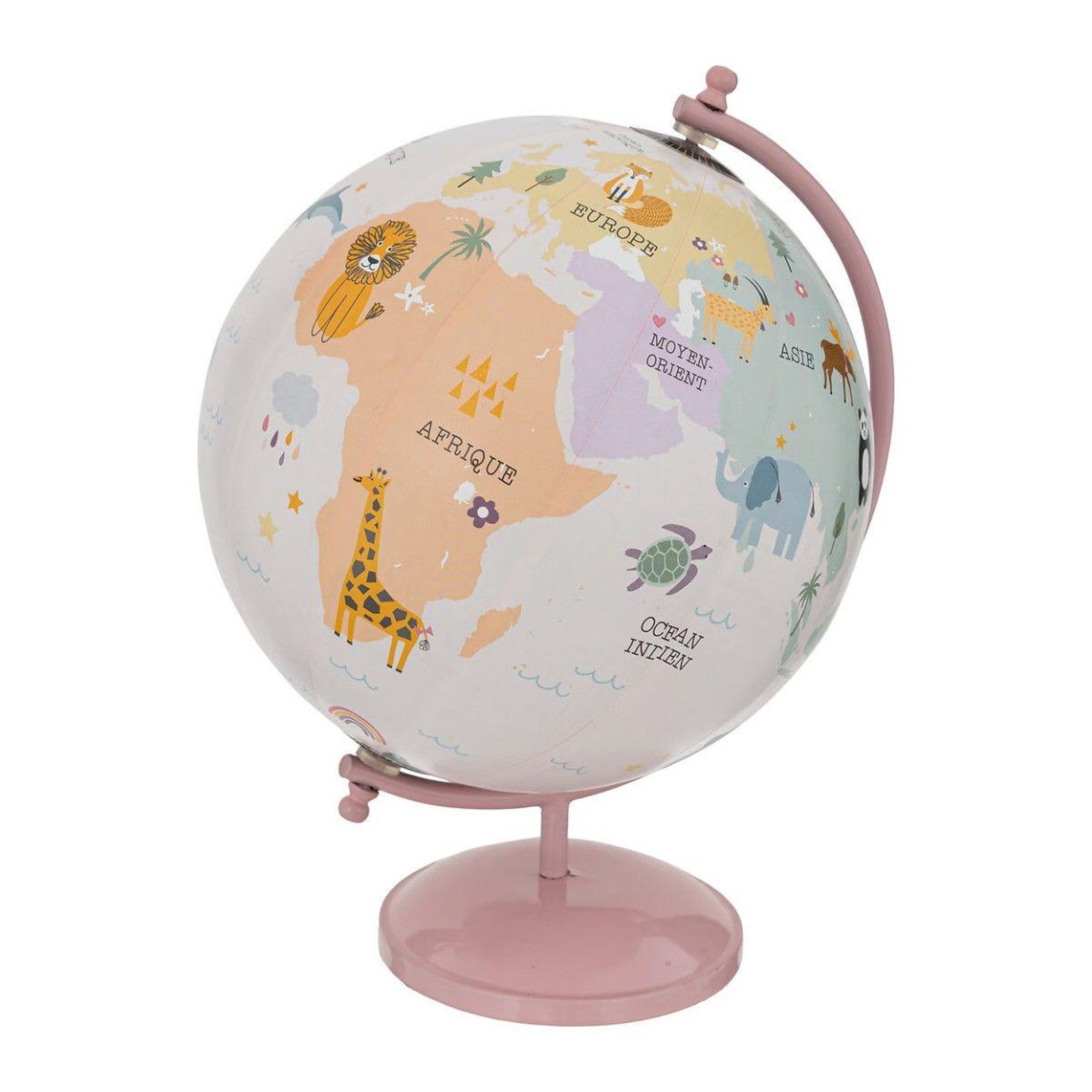 Voir la diapositive 1 : Atmosphera Kids Globe terrestre enfant  animaux  28cm rose