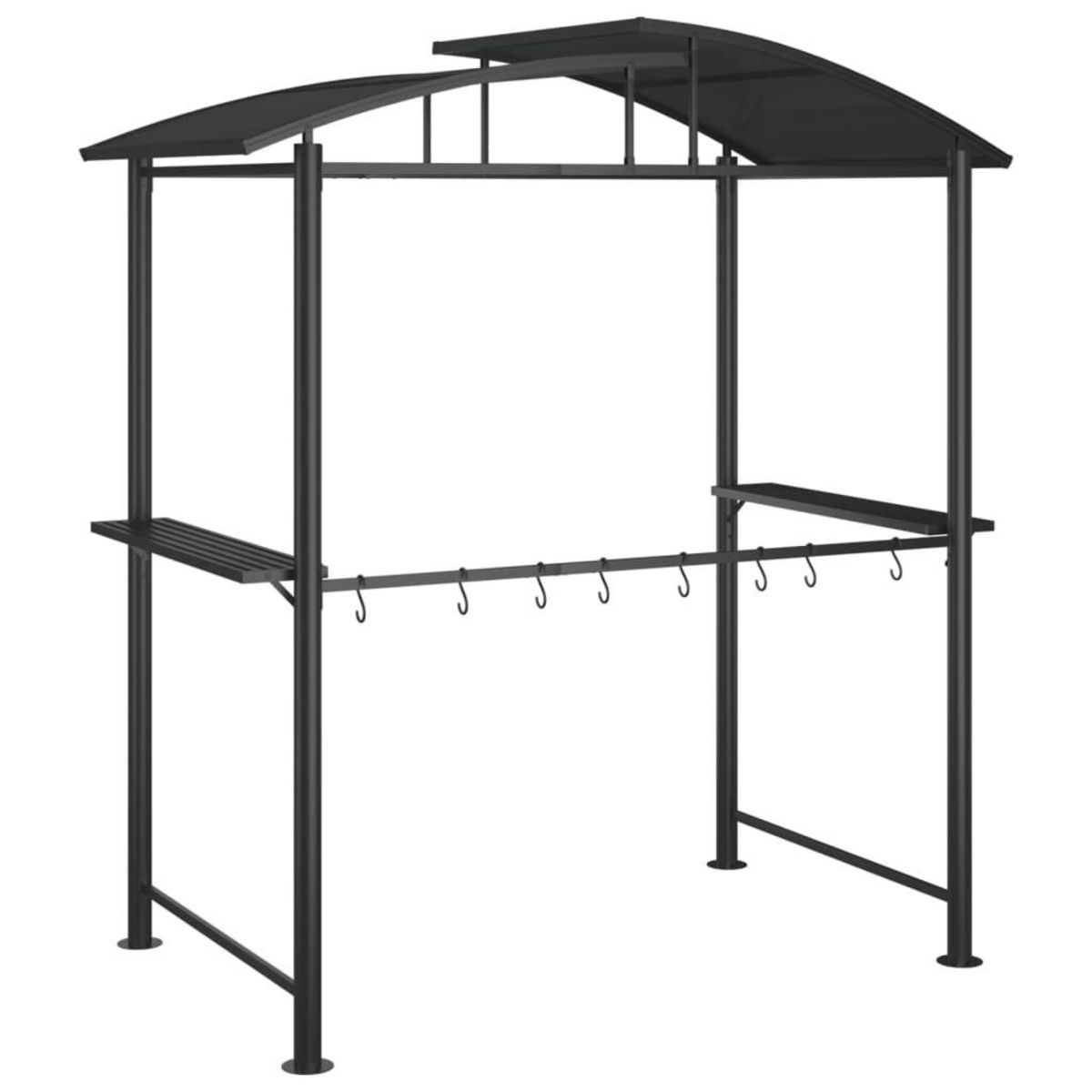 VIDAXL Gazebo BBQ et etageres laterales anthracite 210x114x230cm acier