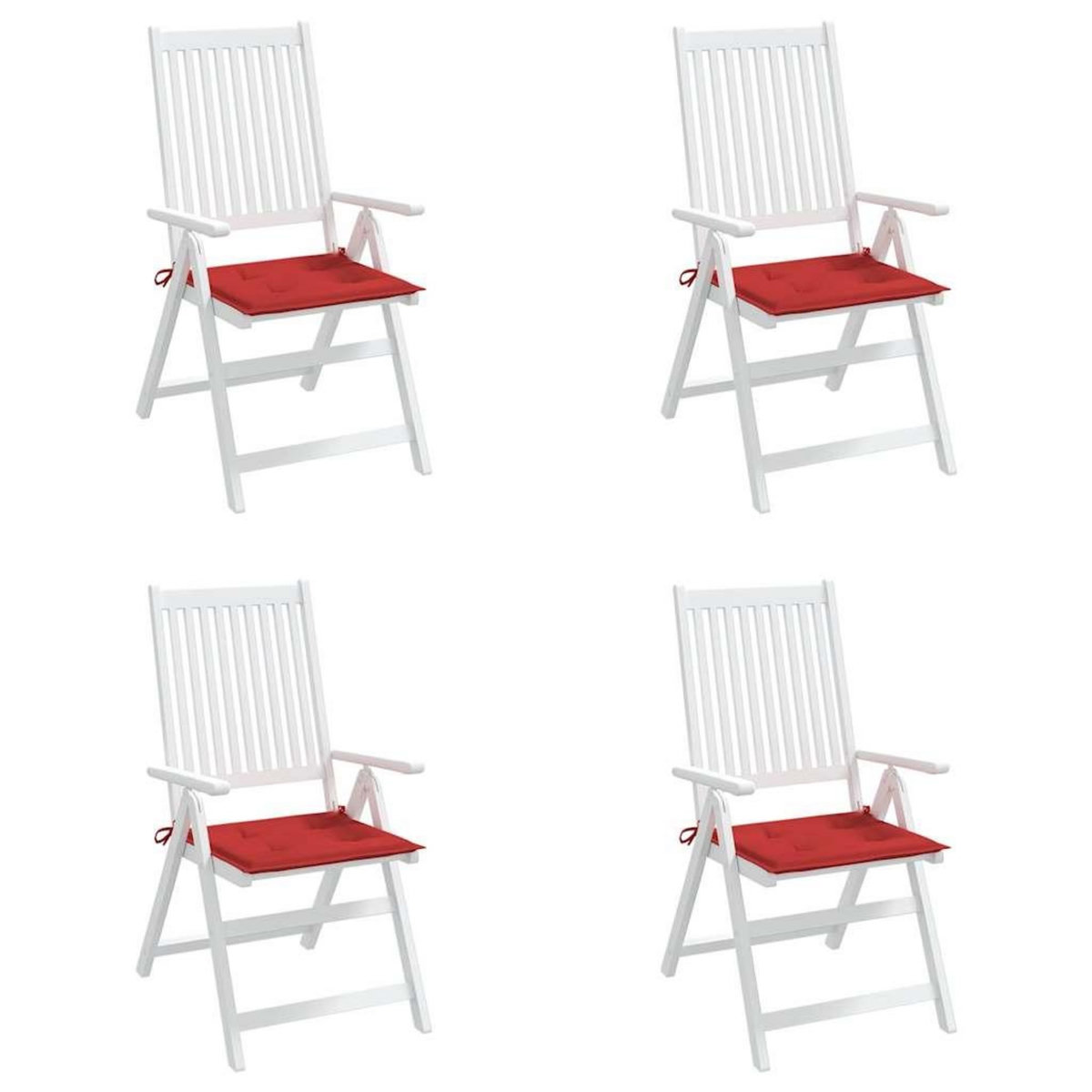 VIDAXL Coussins de chaise jardin lot de 4 rouge 40x40x3cm tissu oxford