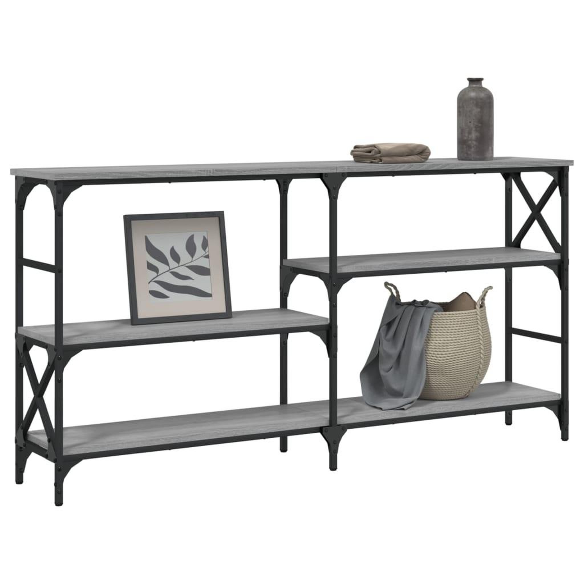Voir la diapositive 3 : VIDAXL Table console sonoma gris 150x29x76,5 cm bois d'ingenierie