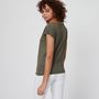 Voir la diapositive 2 : IN EXTENSO T-shirt manches courtes col v vert kaki femme