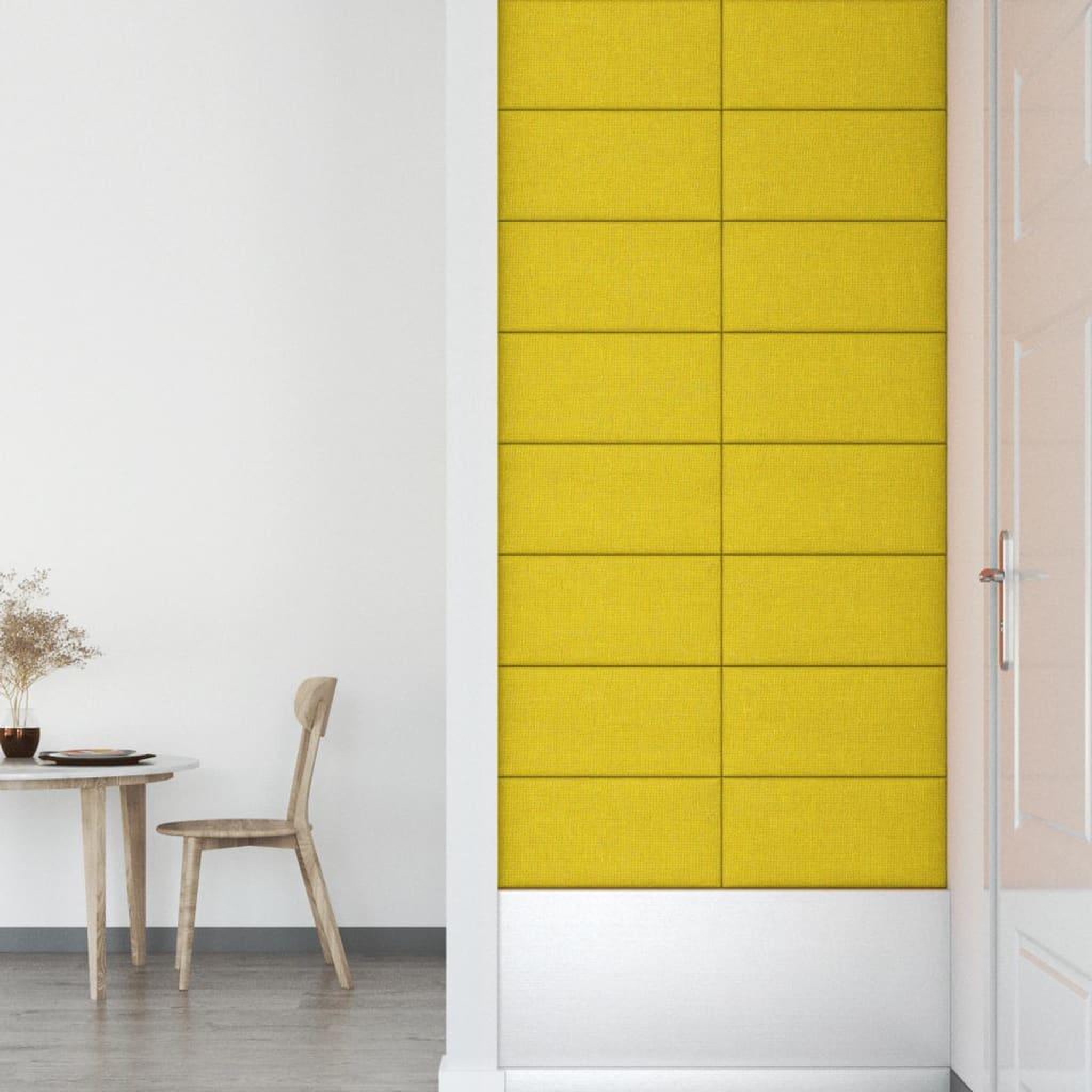 Voir la diapositive 4 : VIDAXL Panneaux muraux 12 pcs Jaune clair 60x30 cm Tissu 2,16 m^2