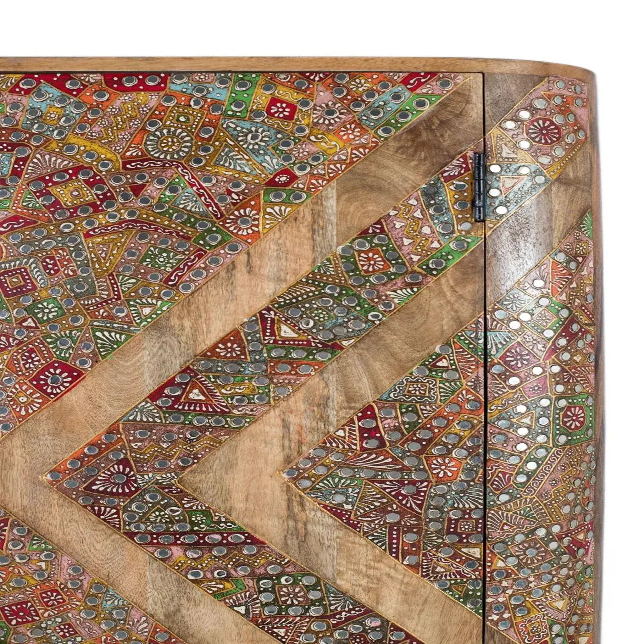 Voir la diapositive 3 : GINER Y COLOMER SL Armoire en bois de manguier 90cm style boho ethnique