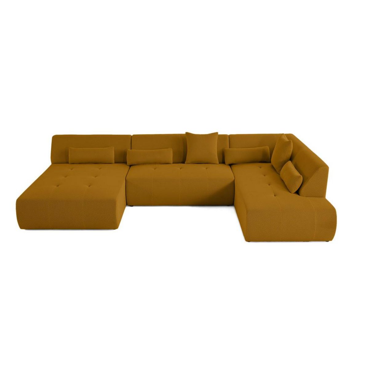 LISA DESIGN Onyx - canapé panoramique d'angle droit - 7 places - en tissu mailles 3d