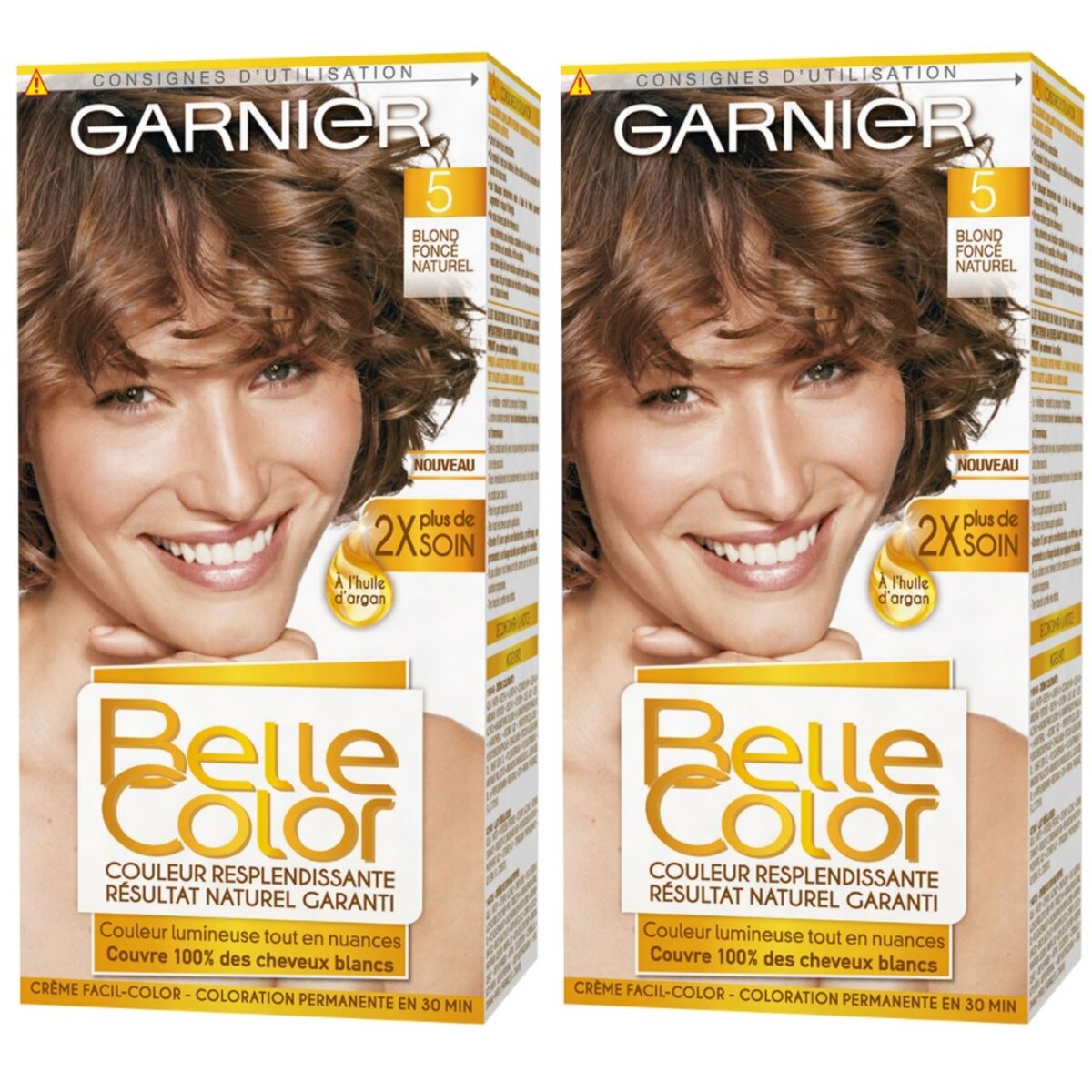 GARNIER Lot de 2 BELLE COLOR Coloration Permanente Résultat Naturel - Couleur Resplendissante 05 Blond Foncé