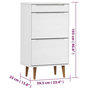 Voir la diapositive 6 : VIDAXL Armoire a chaussures MOLDE Blanc 59,5x35x103 cm Bois de pin