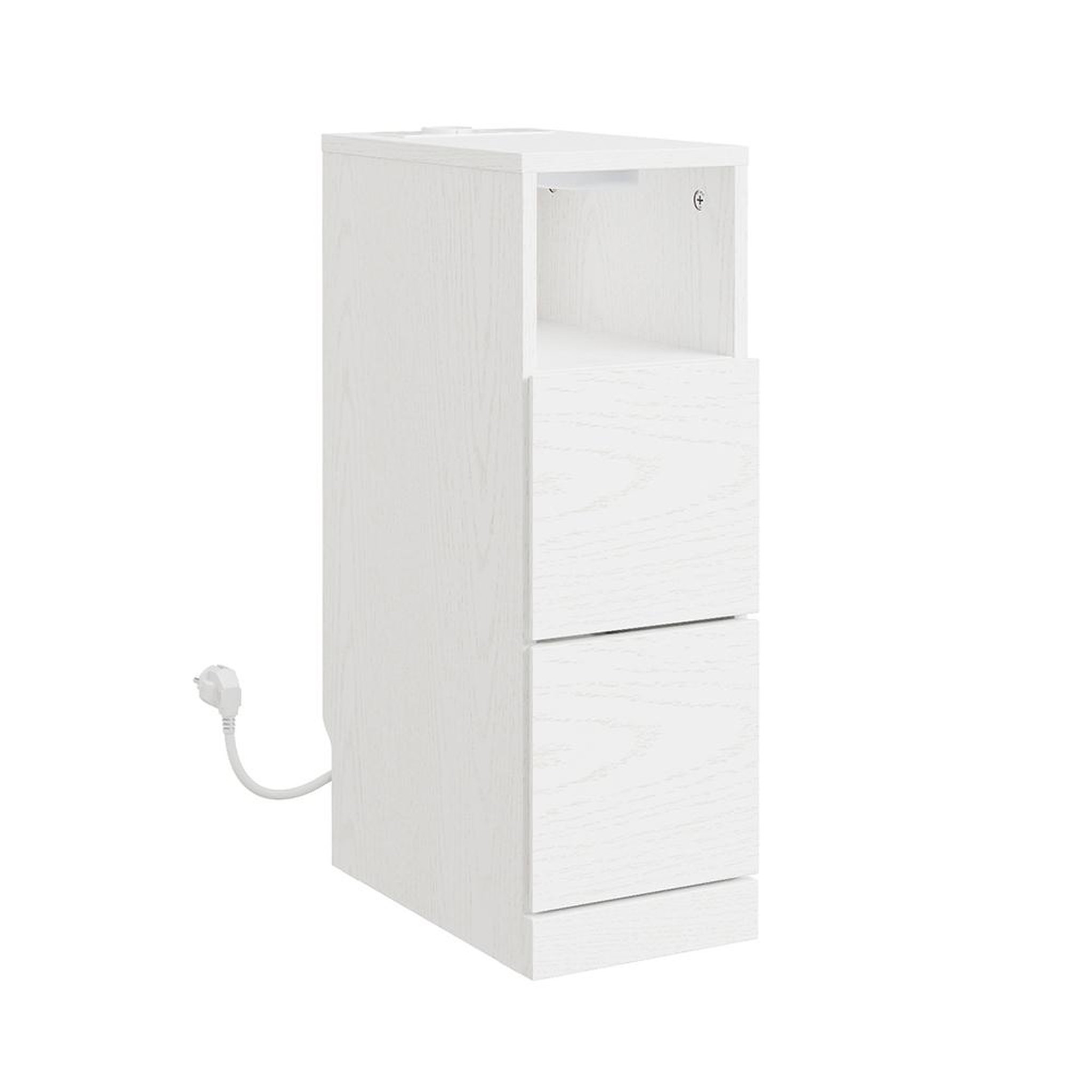 SOBUY Chevet avec 2 Tiroirs Blanc Crème 35x20x60cm FBT149-E-WG