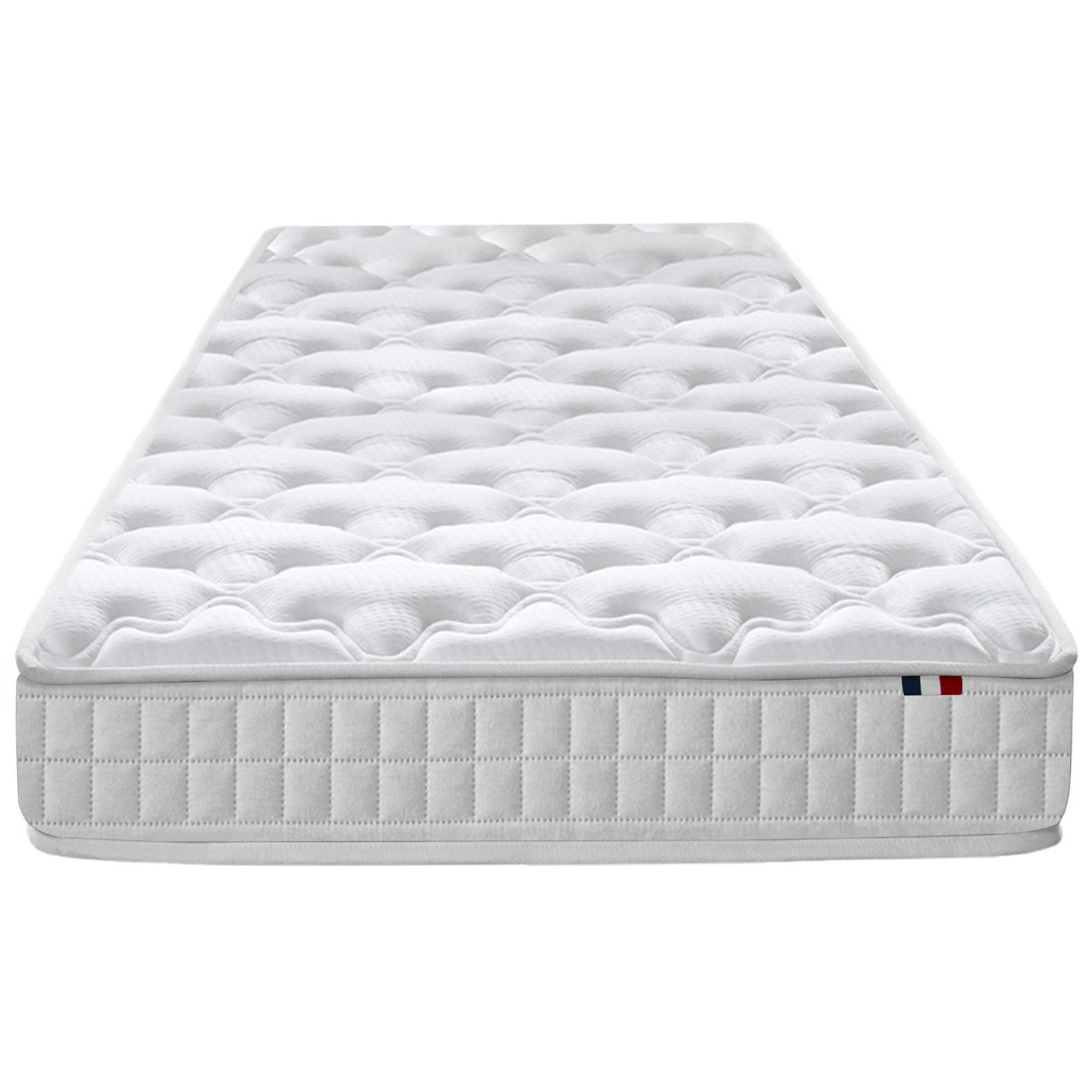 IDLITERIE Matelas ressorts ensachés ASTRE : confort ferme, accueil équilibré, made in France. Coloris disponibles : Blanc