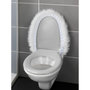 Voir la diapositive 2 : Wenko Housse pour abattant WC imitiation fourrure Olga - L. 50 x l. 40 cm - Blanc