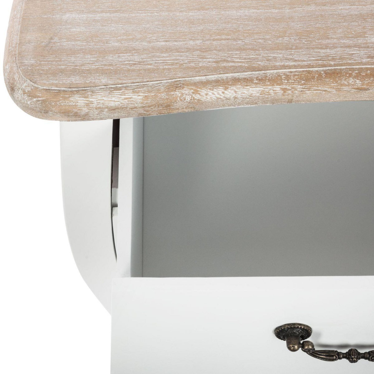 ATMOSPHERA Commode en bois Chrysa - L. 75 x H. 76 cm - Blanc