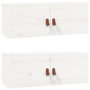 Voir la diapositive 2 : VIDAXL Armoires murales 2 pcs Blanc 80x30x30 cm Bois de pin massif