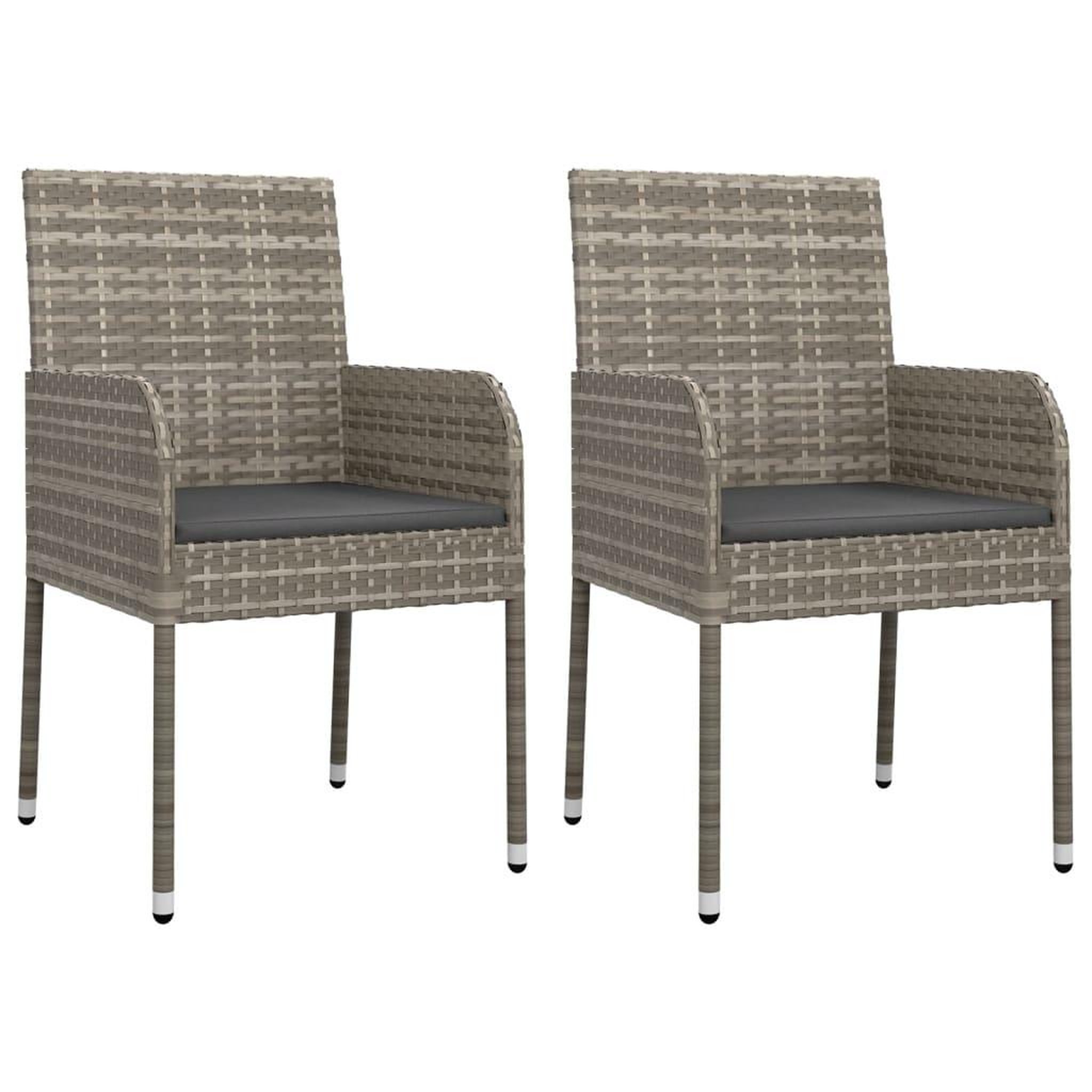 Voir la diapositive 3 : VIDAXL Ensemble a manger de jardin 9 pcs coussins gris resine tressee