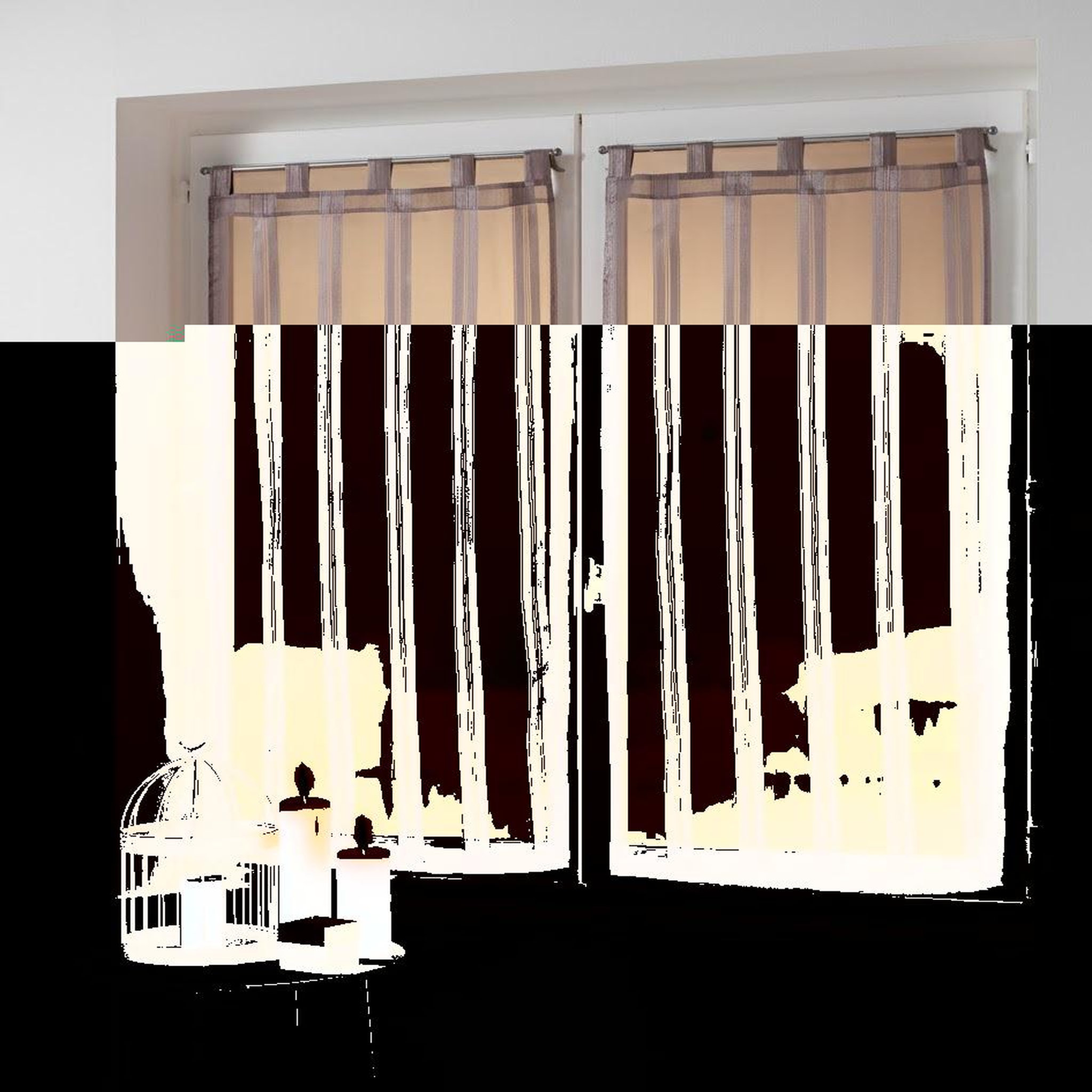 Voir la diapositive 2 : Eden Paire de voilage rayures bandas jacquard