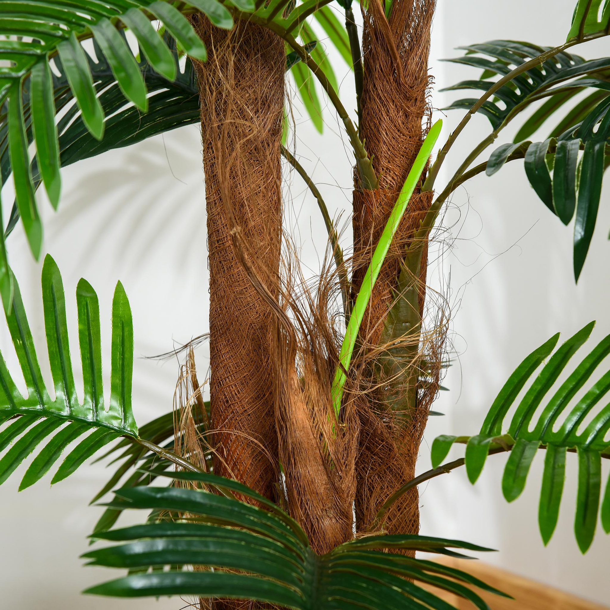 Voir la diapositive 6 : OUTSUNNY Palmier artificiel hauteur 1,2 m arbre artificiel tronc branches lichen feuilles grand réalisme pot inclus