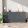 Voir la diapositive 2 : MERAX Buffet 4 porte(s) 3 tiroir(s) - 160 cm gris+naturel mdf