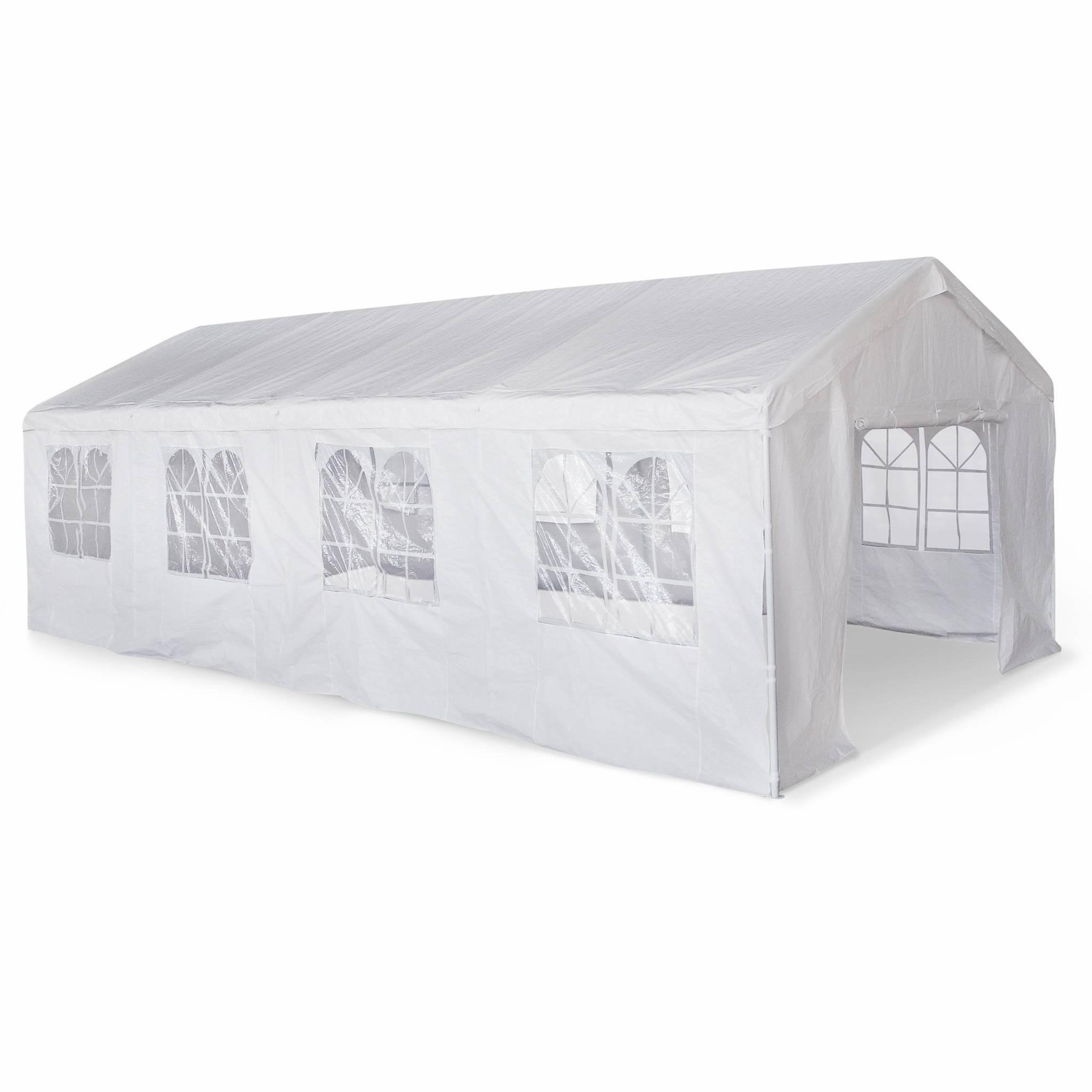 Voir la diapositive 5 : SWEEEK Tente de réception 4 x 8 m - Lutecia -  Blanc - tente de jardin idéale pour réception à utiliser comme pavillon. chapiteau ou tonnelle.