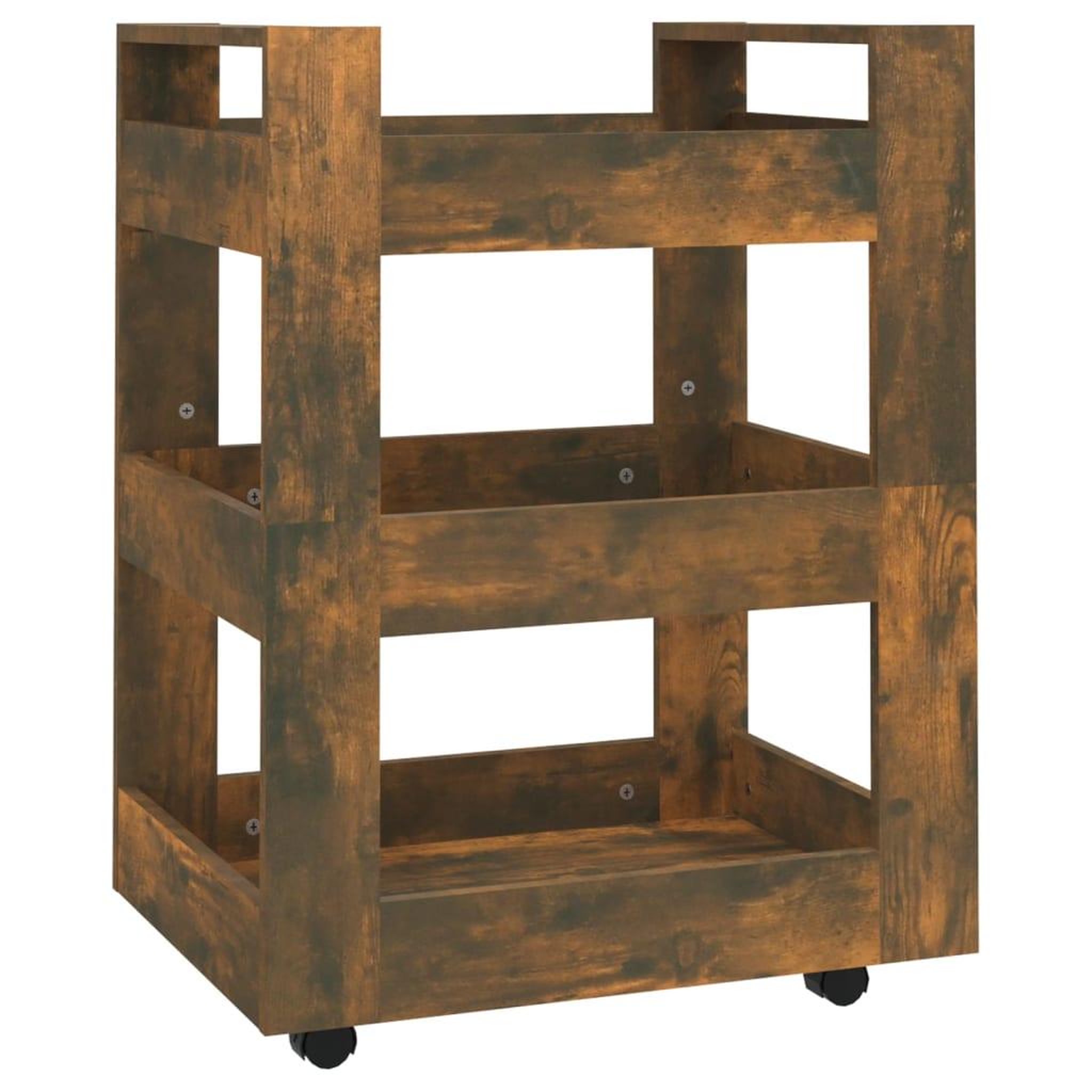 Voir la diapositive 2 : VIDAXL Chariot de cuisine Chene fume 60x45x80 cm Bois d'ingenierie