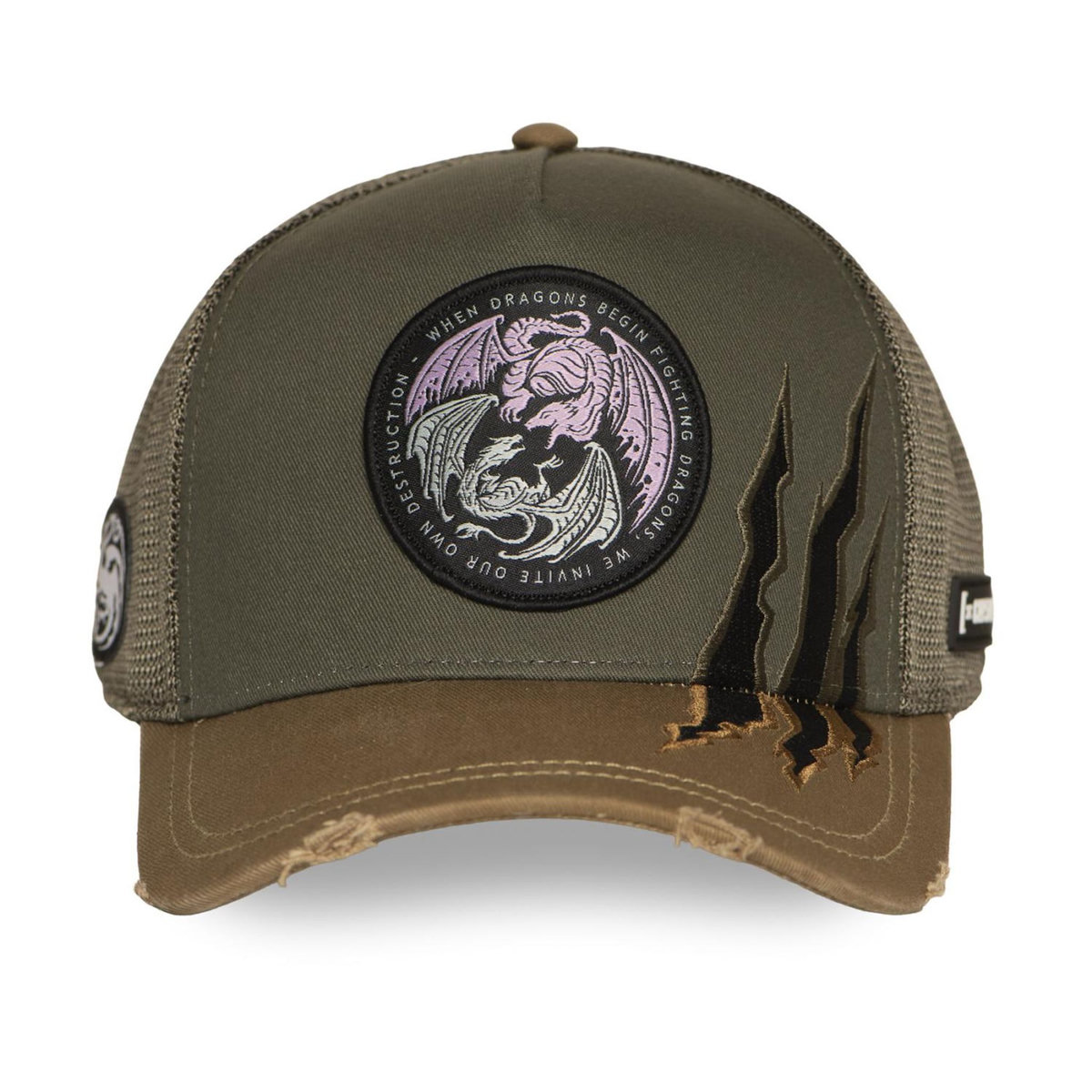CAPSLAB Casquette trucker premium avec filet et patch House of the Dragons