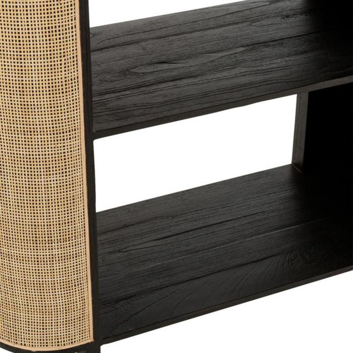 Paris Prix Étagère Design en Rotin  Molly  190cm Noir & Beige