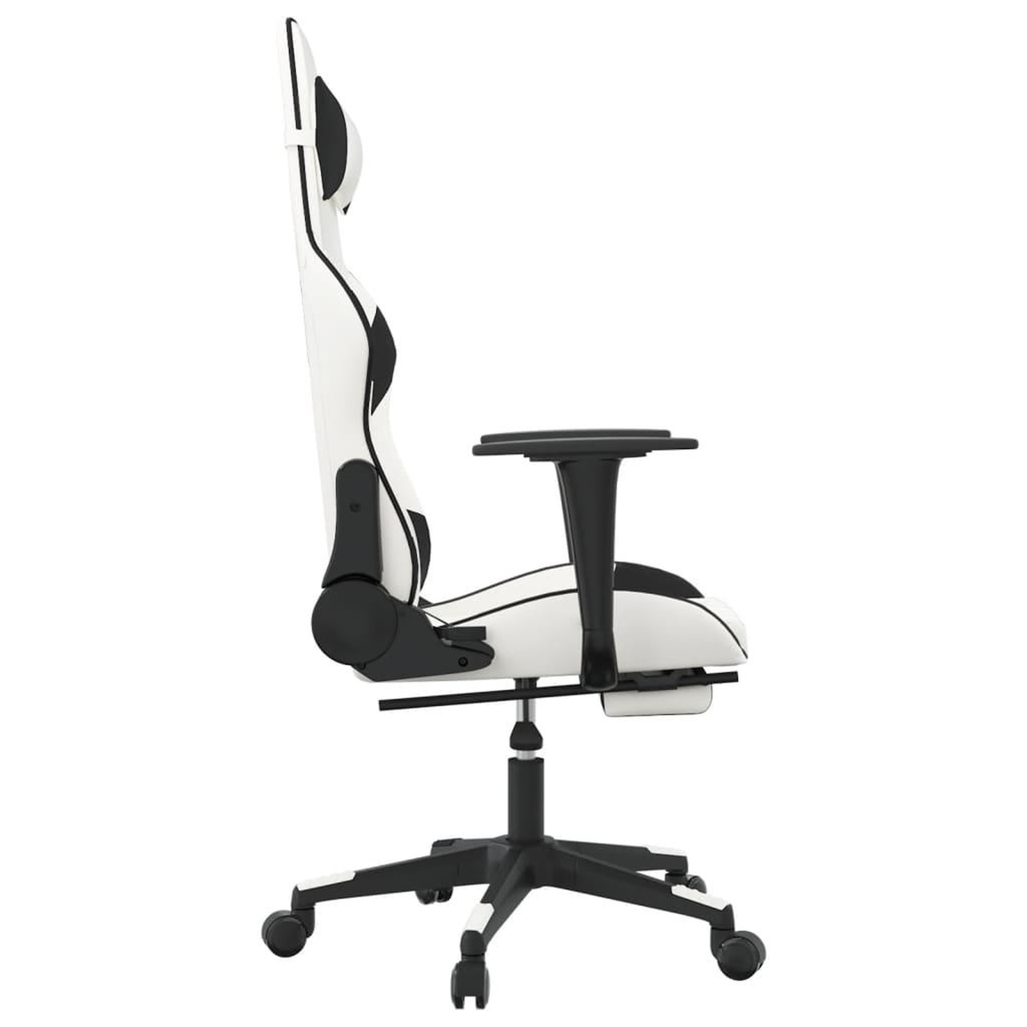 Voir la diapositive 4 : VIDAXL Chaise de jeu avec repose-pied Blanc et noir Similicuir