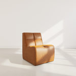 LISA DESIGN Alya - module d'assise en simili. Coloris disponibles : Marron, Orange, Beige, Noir