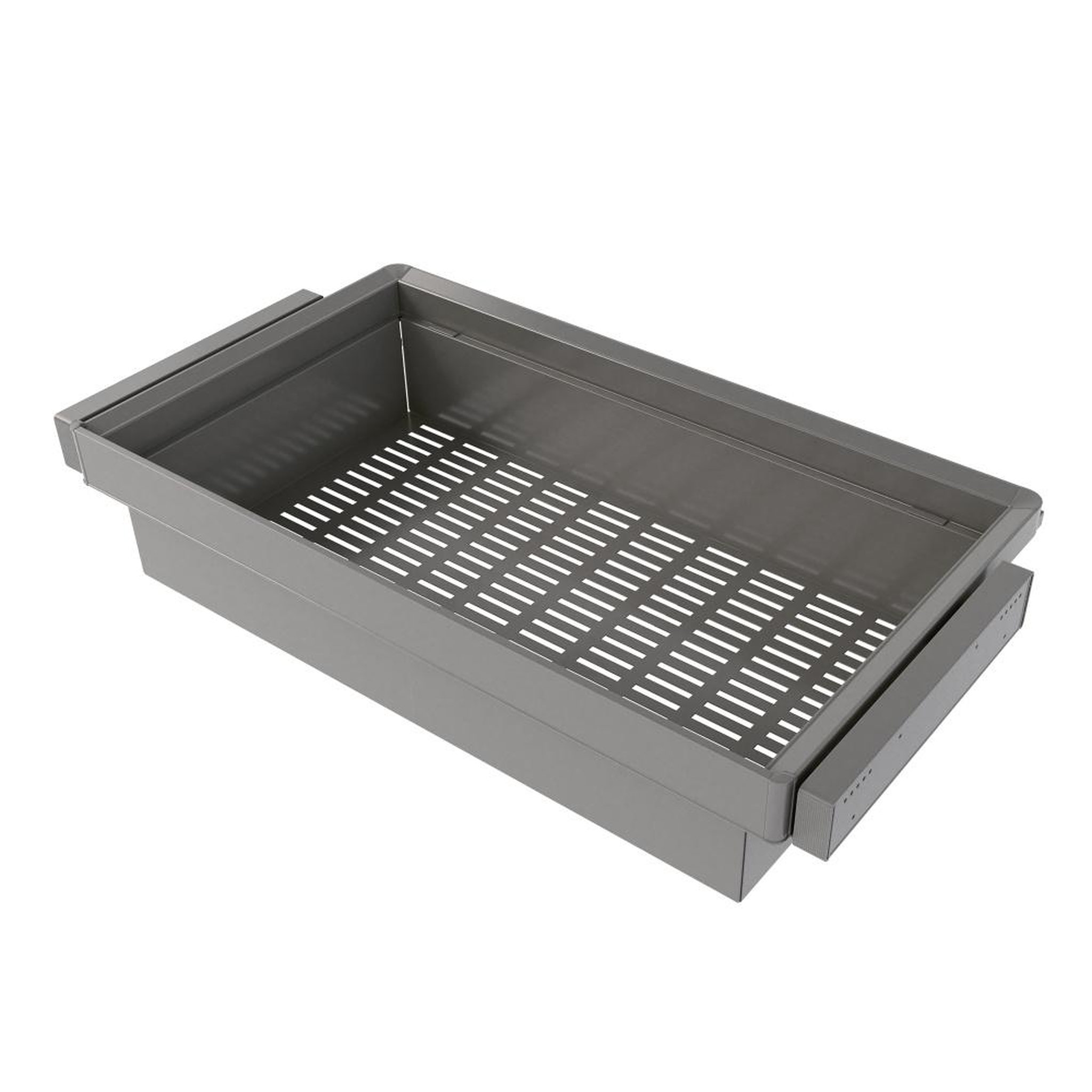 EMUCA SRL Kit panier métallique et rack ajustable Quartz pour armoires -  glissières extension totale et à fermeture douce -  Module 90cm -  Finition Titane