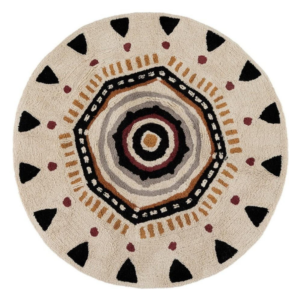 ATMOSPHERA Tapis rond coton tufté Tribal D120