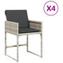 Voir la diapositive 2 : VIDAXL Chaises de jardin avec coussins lot de 4 gris clair poly rotin