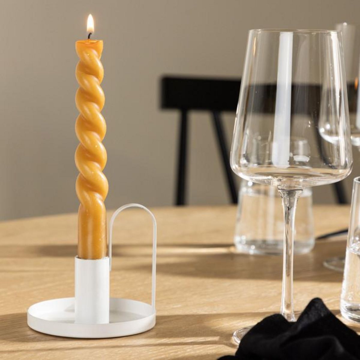 Paris Prix Bougeoir Design en Métal  Crai  13cm Blanc