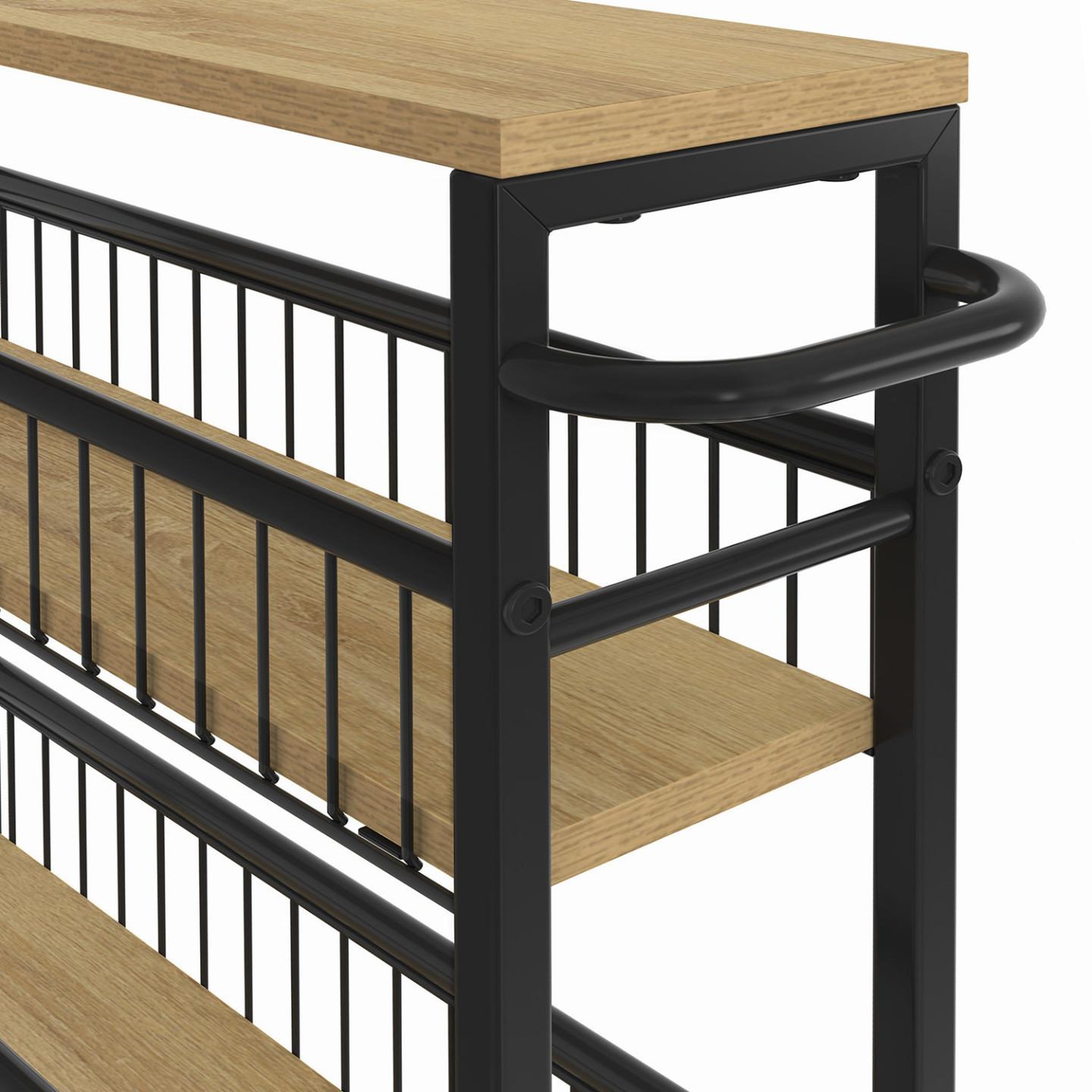 Voir la diapositive 5 : ID MARKET Desserte de cuisine gain de place detroit 4 niveaux sur roulettes design industriel