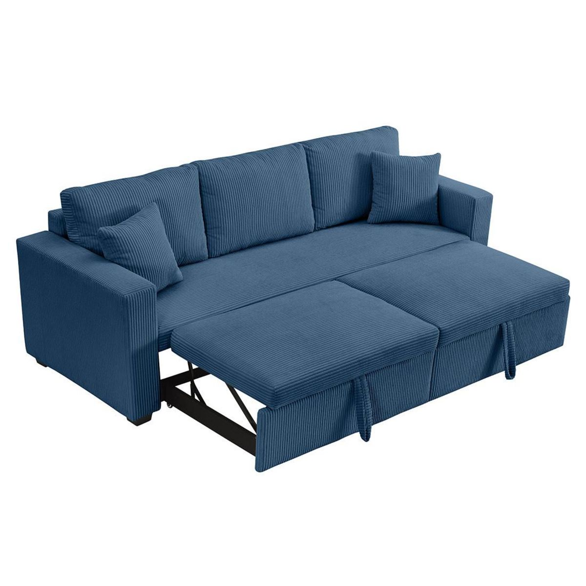 BEST MOBILIER Cyrus - canapé droit 3 places convertible en velours côtelé