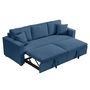 Voir la diapositive 3 : BEST MOBILIER Cyrus - canapé droit 3 places convertible en velours côtelé