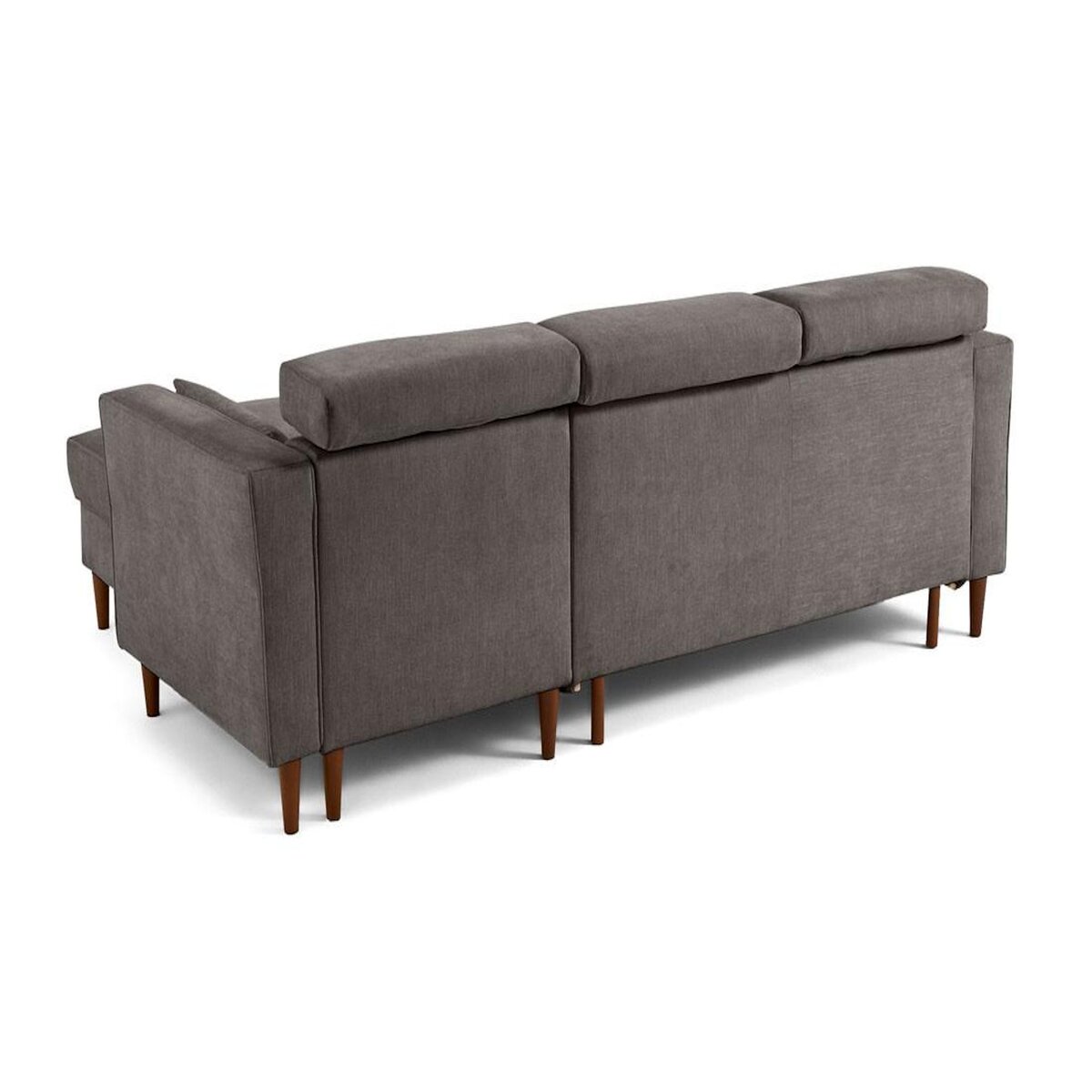BEST MOBILIER Alicante - canapé d'angle réversible convertible avec têtières - coffre - 4 places - en tissu texturé