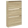 Voir la diapositive 4 : VIDAXL Armoire a chaussures chene sonoma 80x21x125,5cm bois ingenierie