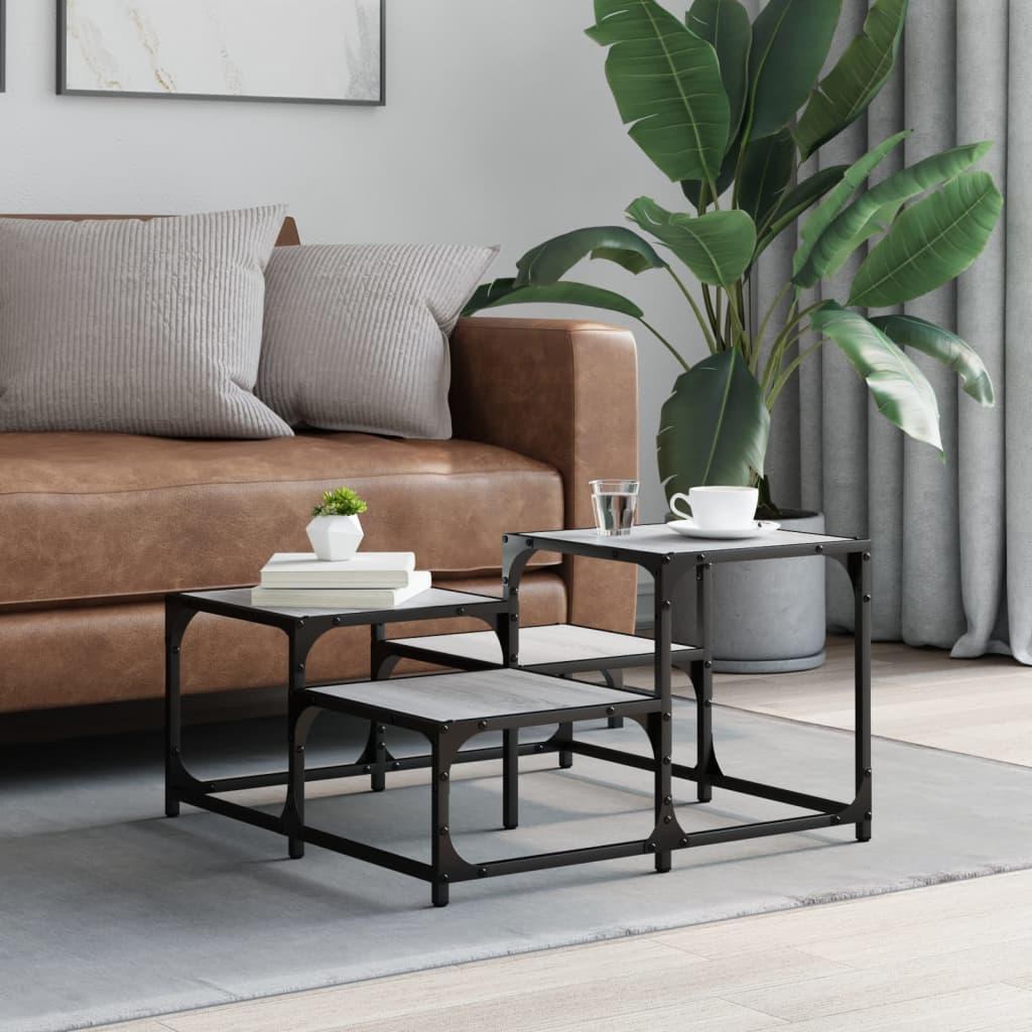 Voir la diapositive 3 : VIDAXL Table basse sonoma gris 68x68x40 cm bois d'ingenierie