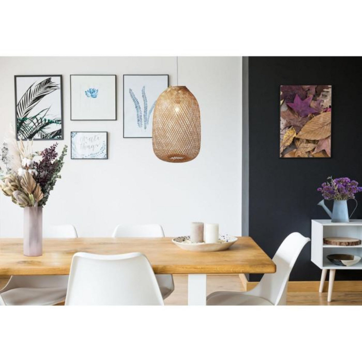 Paris Prix Lampe Suspension en Bambou  Shore  150cm Beige