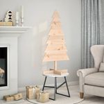 VIDAXL Arbre de Noël en bois pour decoration 120 cm bois massif de pin