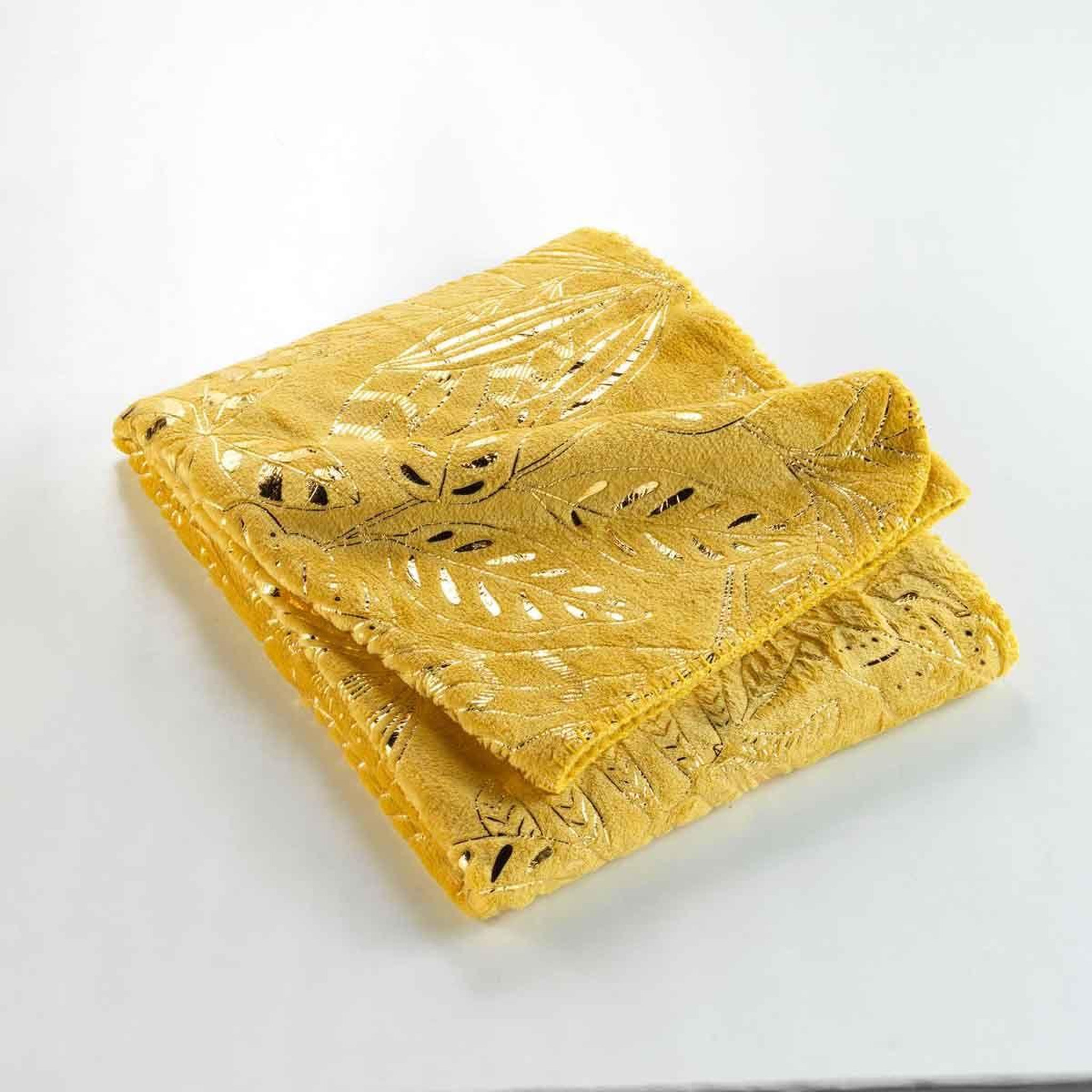 Voir la diapositive 2 : Douceur d'Intérieur Plaid Flanelle Imprimé  Belflor  125x150cm Jaune