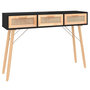 Voir la diapositive 2 : VIDAXL Table console Noir 105x30x75 cm Bois massif pin /rotin naturel