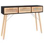 Voir la diapositive 2 : VIDAXL Table console Noir 105x30x75 cm Bois massif pin /rotin naturel