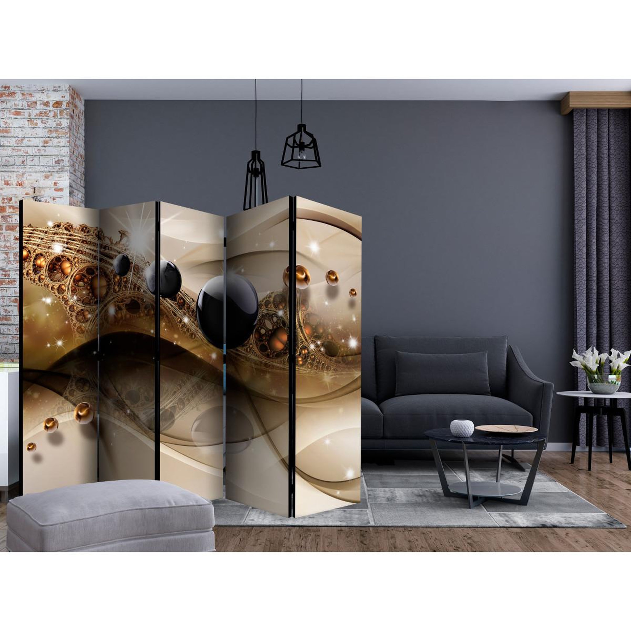 Voir la diapositive 2 : Paris Prix Paravent 5 volets  jewel of expression  172x225cm