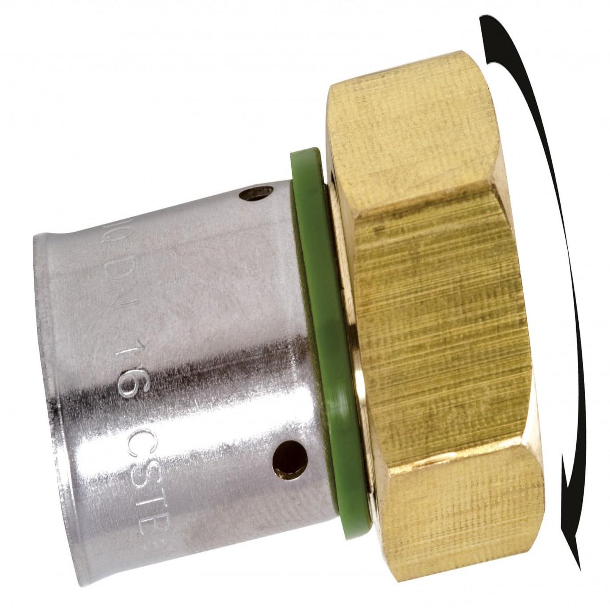 CENTRALE BRICO Raccord droit avec écrou libre à sertir laiton F 20 x 27 pour tube en per