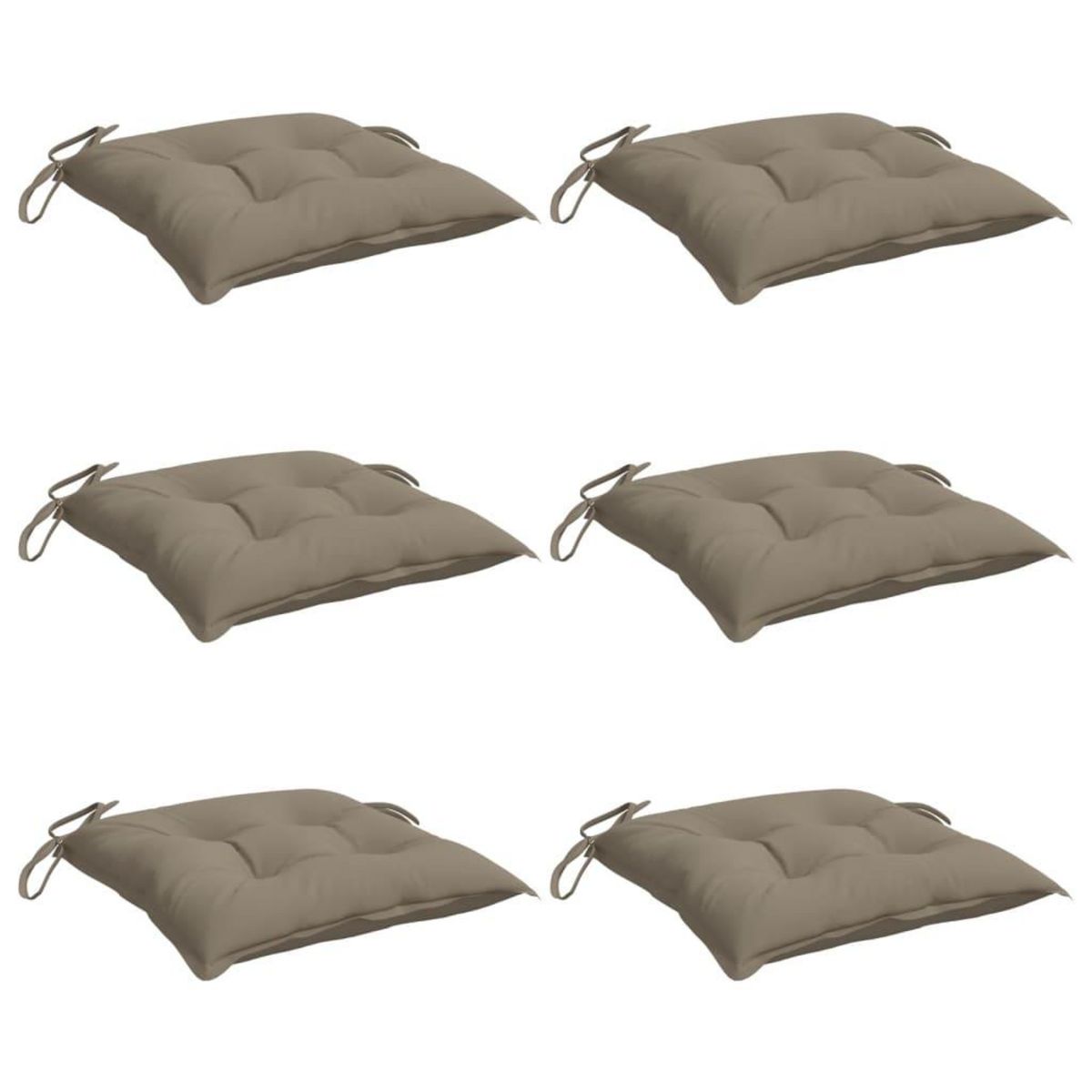 VIDAXL Coussins de chaise lot de 6 taupe 50x50x7 cm tissu oxford