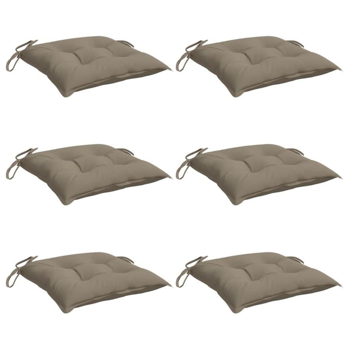VIDAXL Coussins de chaise lot de 6 taupe 50x50x7 cm tissu oxford