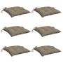 Voir la diapositive 3 : VIDAXL Coussins de chaise lot de 6 taupe 50x50x7 cm tissu oxford