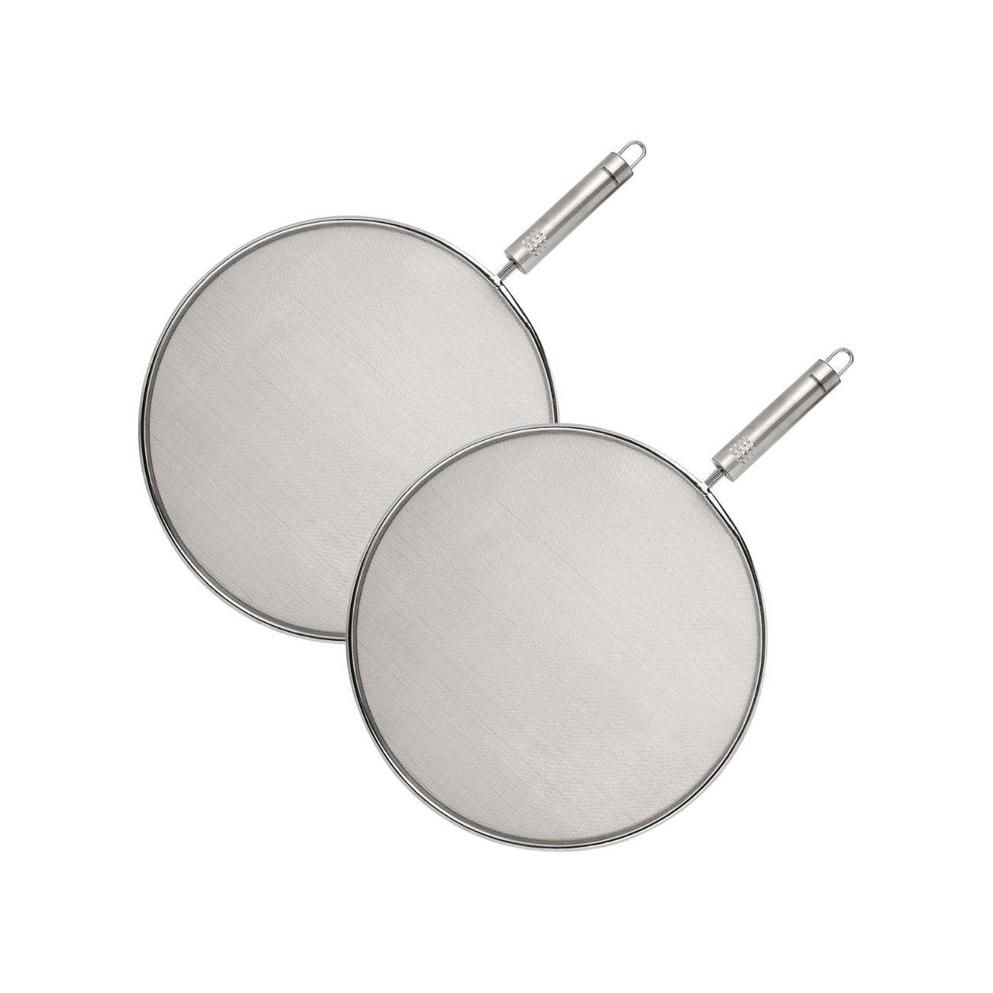 Fackelmann Set de 2 couvercles de cuisine 29/29 cm en acier inoxydable avec 2 ustensiles fackelmann basic